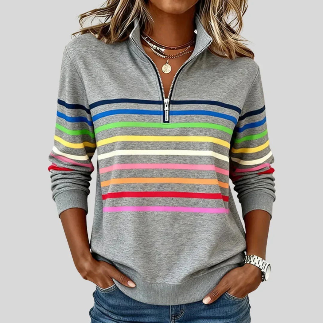 Felicity™ Striped Quarter-Zip Sweatshirt