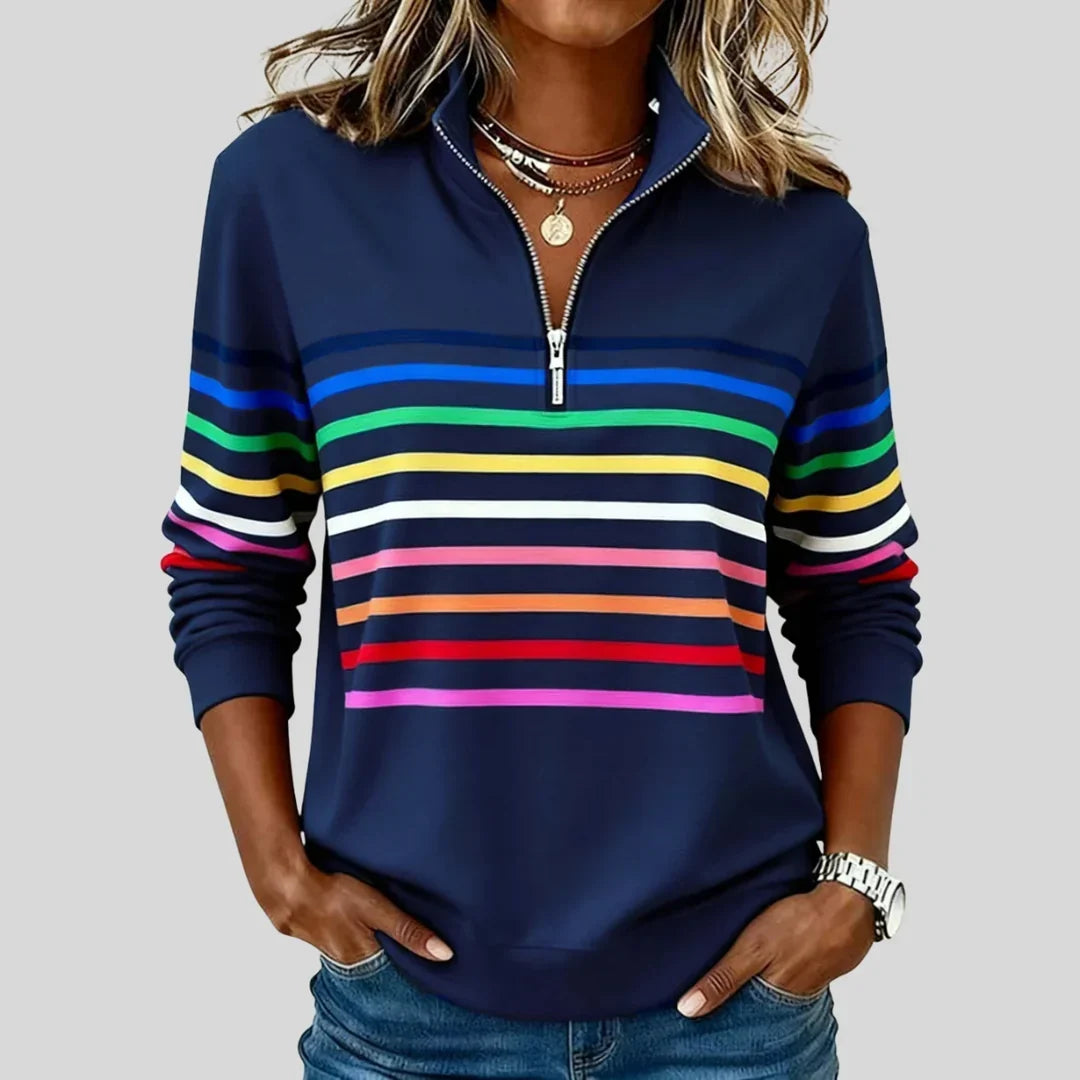 Felicity™ Striped Quarter-Zip Sweatshirt
