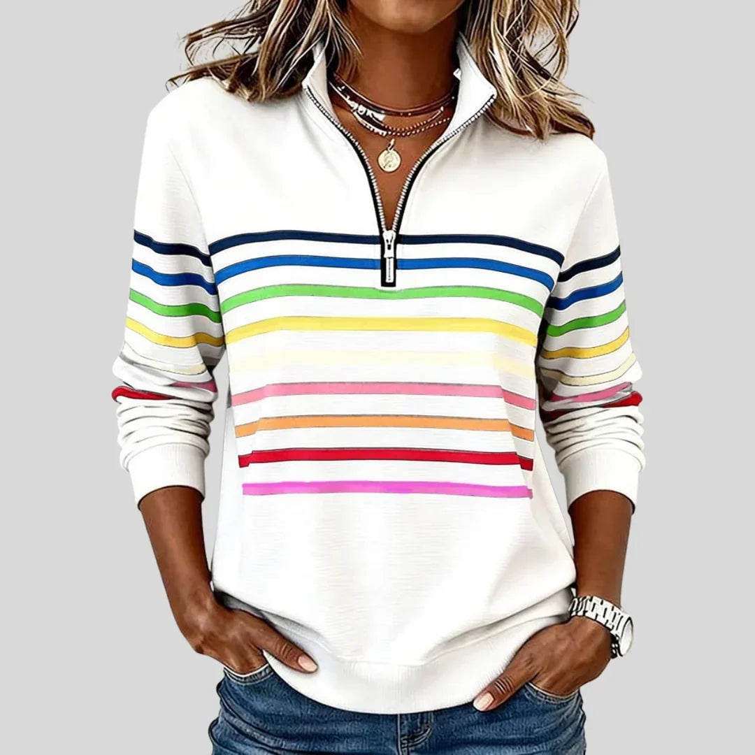 Felicity™ Striped Quarter-Zip Sweatshirt