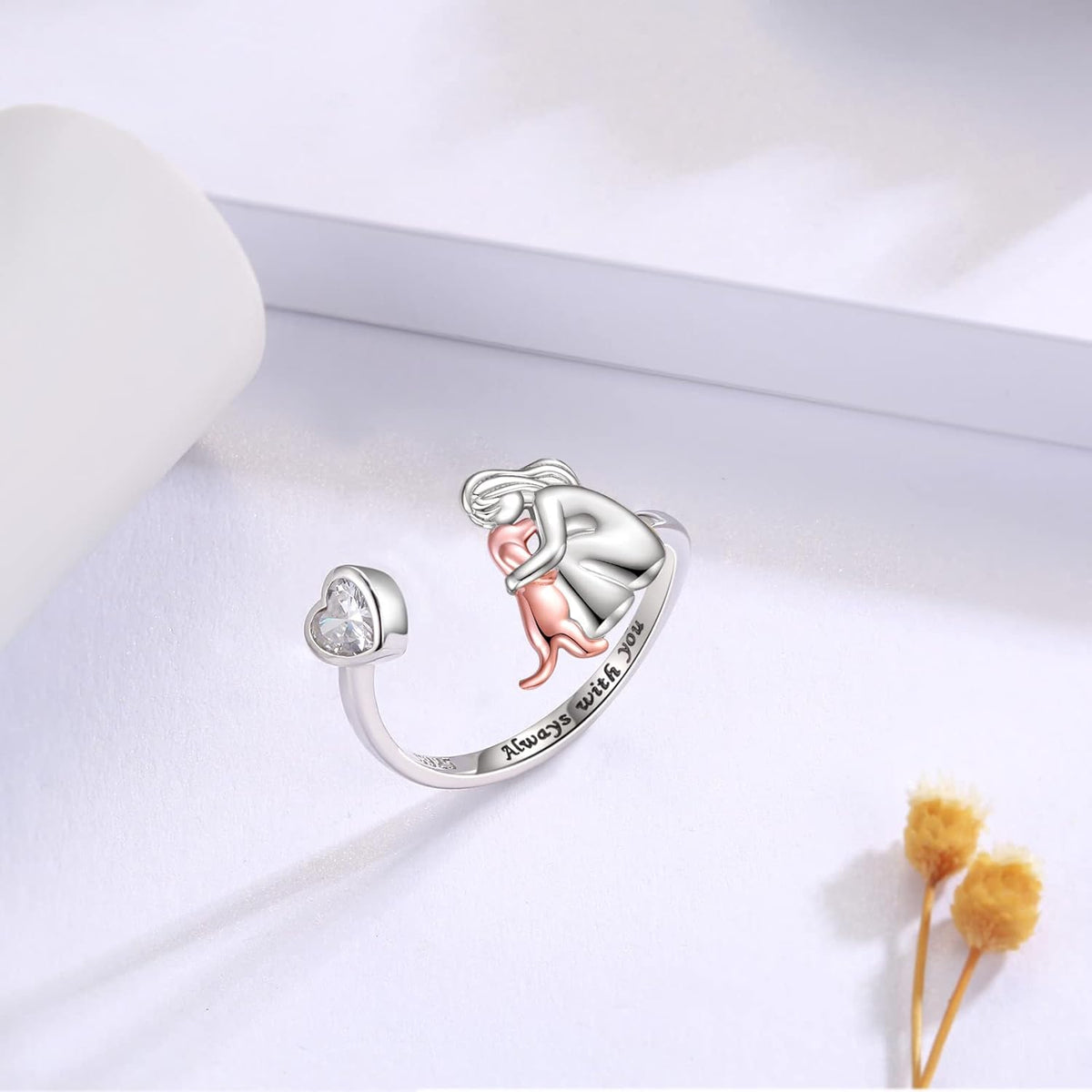 Elisa - Dog Icon Ring (Pink)
