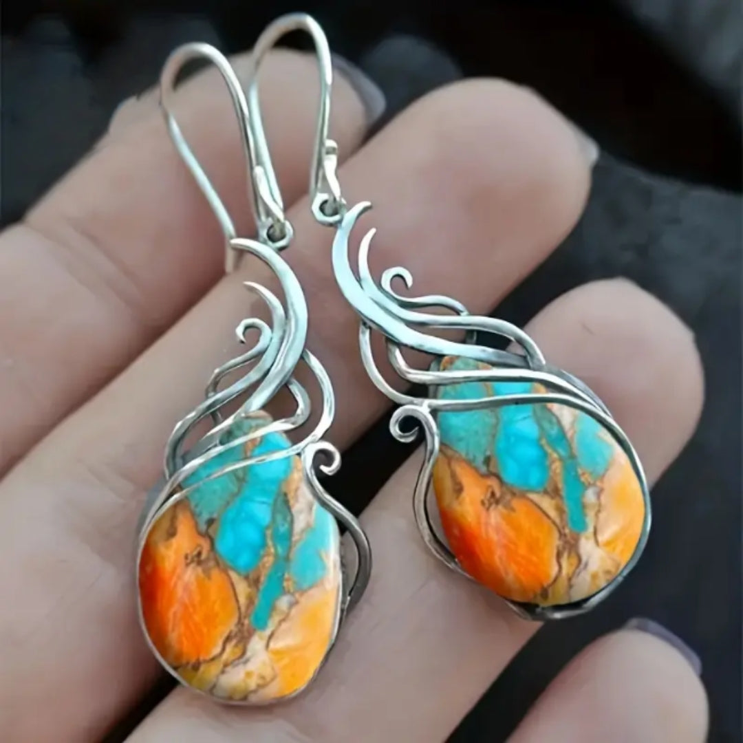 Elegant Gemstone Dangle Earrings